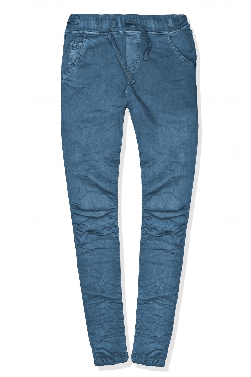 Modro šedé trendy elastické dámské kalhoty