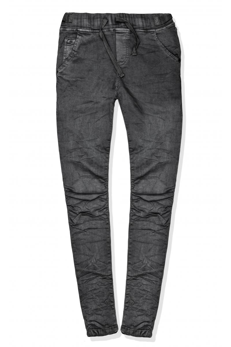 Tmavě šedé trendy elastické kalhoty na běžné nošení